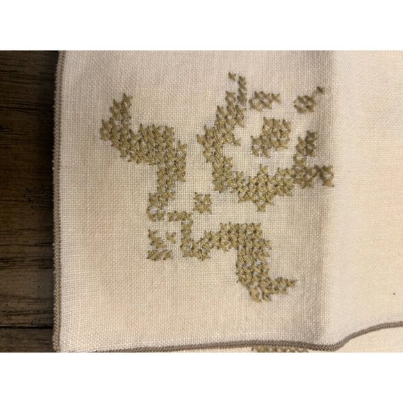 Vintage Embroidered Linen Napkins Set Of 8 15"x15" - Picture 2 of 6